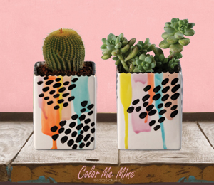 Color Me Mine Scottsdale Drippy Square Planters