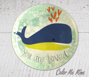 Color Me Mine Scottsdale Whale Love Plate