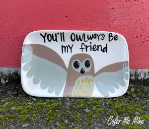 Color Me Mine Scottsdale Owl Plate