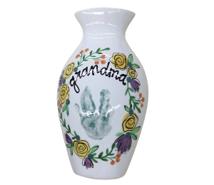 Color Me Mine Scottsdale Floral Handprint Vase
