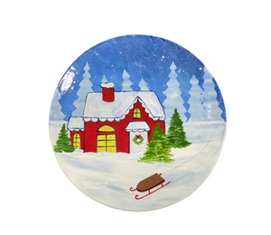 Color Me Mine Scottsdale Christmas Cabin Plate