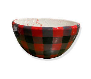 Color Me Mine Scottsdale Buffalo Check Bowl