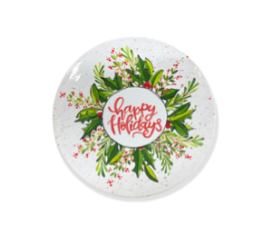 Color Me Mine Scottsdale Holiday Wreath Plate