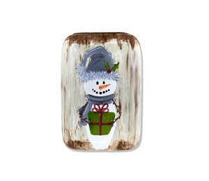 Color Me Mine Scottsdale Rustic Snowman Platter