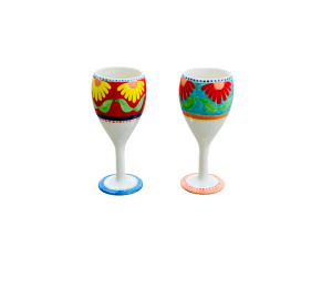 Color Me Mine Scottsdale Floral Wine Glass Set